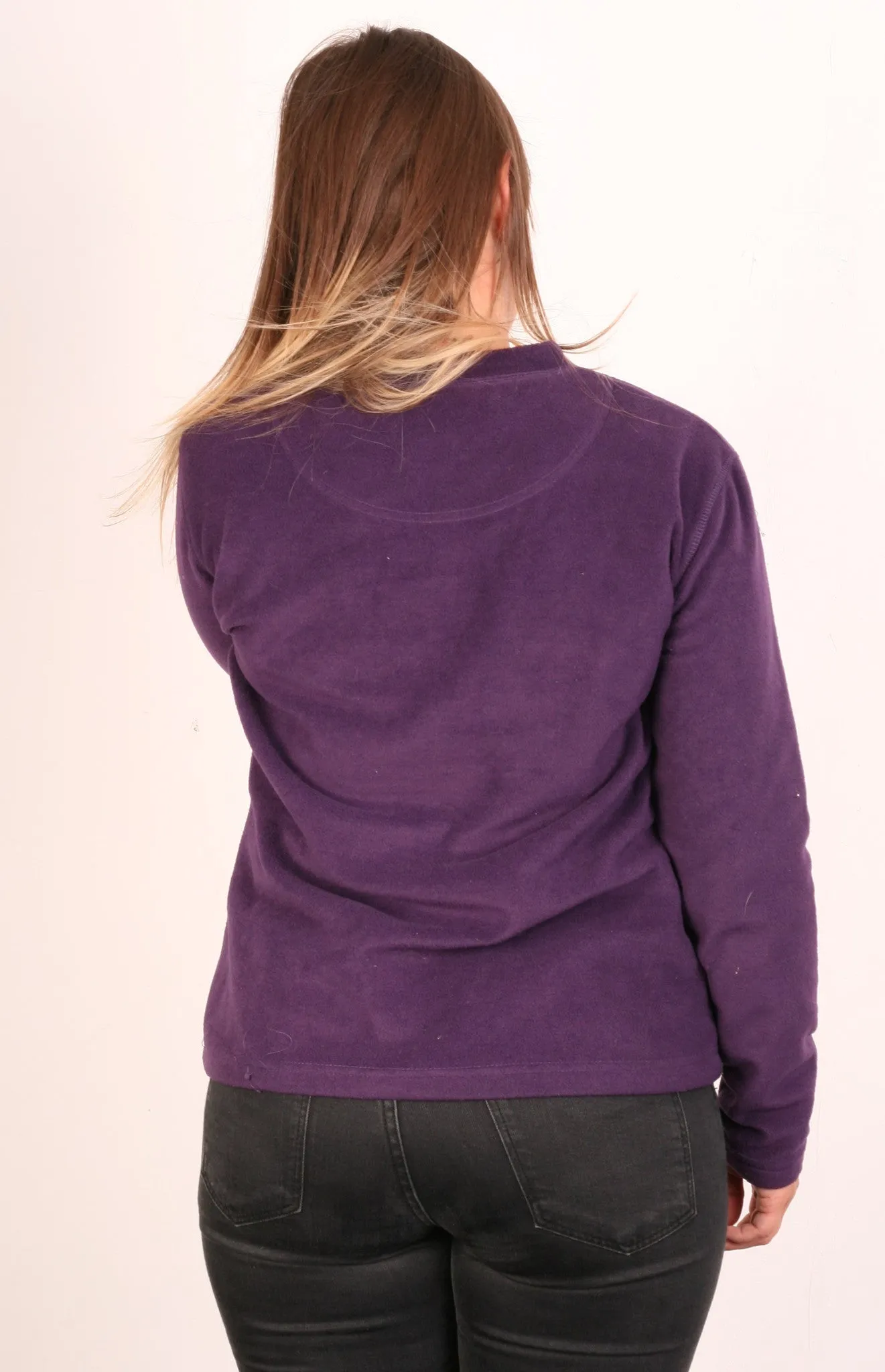Peter Storm Womens L Fleece Jacket V Neck Purple Long Sleeve
