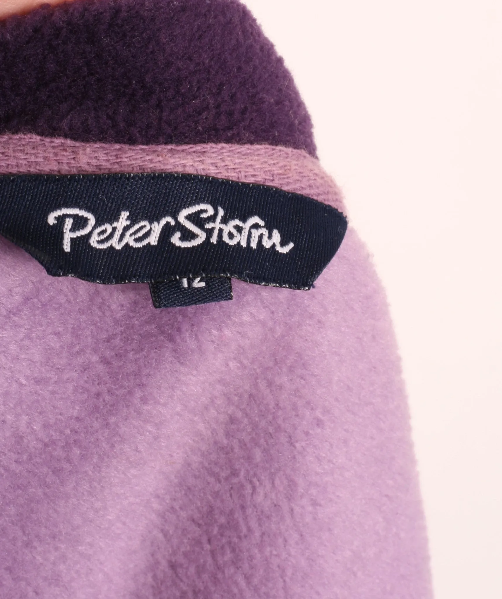 Peter Storm Womens L Fleece Jacket V Neck Purple Long Sleeve