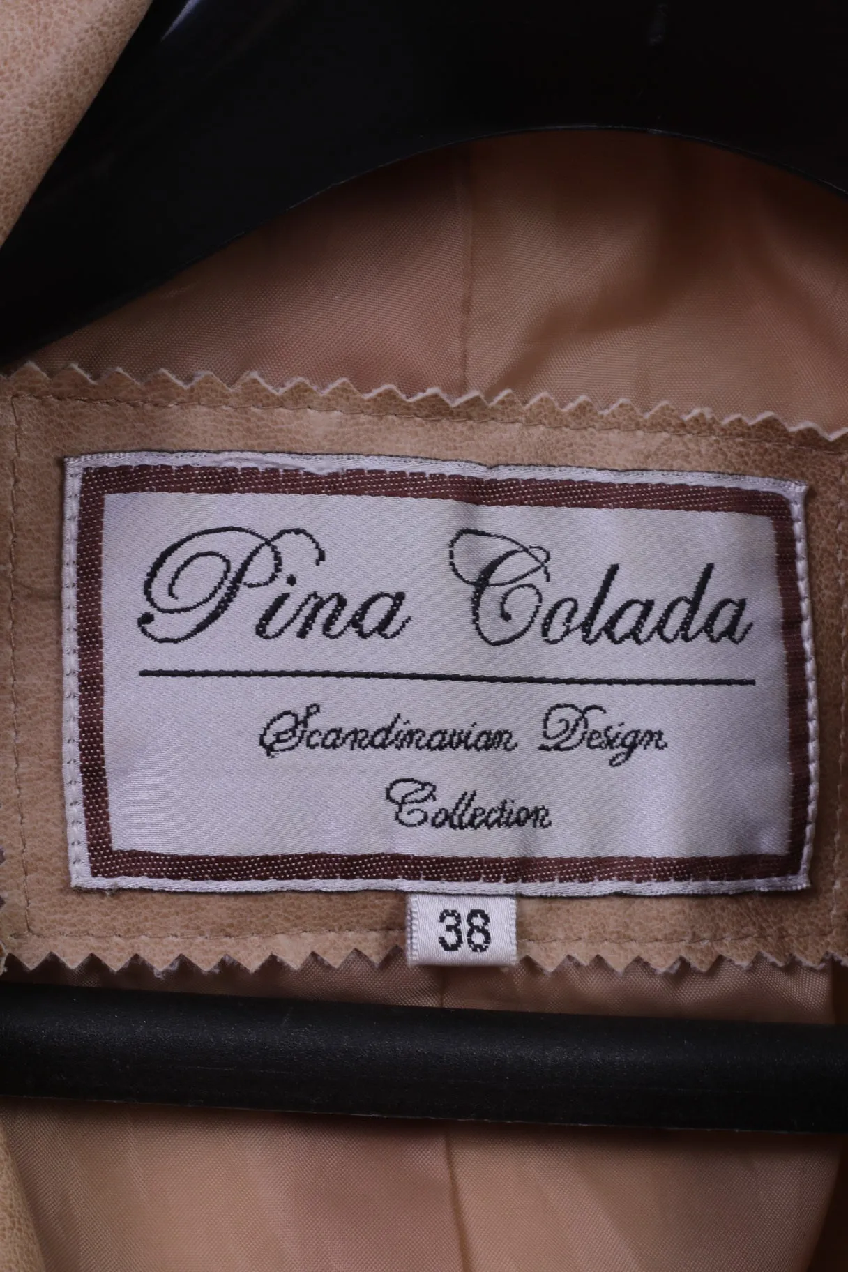 Pina Colada Womens 38 S Jacket Beige PVC Scandinavian Design Zip Up Top