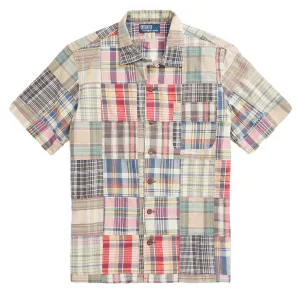 Polo Ralph Lauren Classic Fit Patchwork Madras Camp Shirt Key West Patchwork