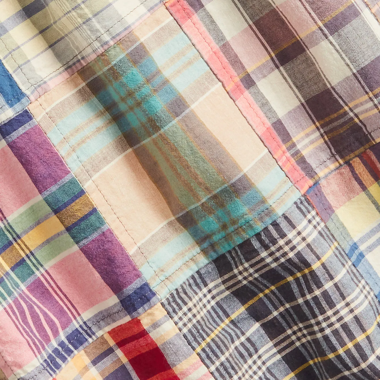 Polo Ralph Lauren Classic Fit Patchwork Madras Camp Shirt Key West Patchwork