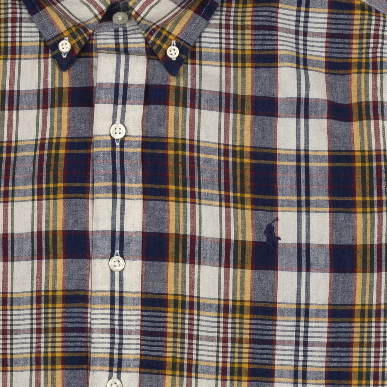 Polo Ralph Lauren Cotton Check Shirt Navy / Yellow Multi