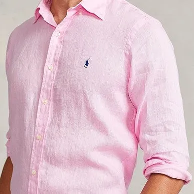 Polo Ralph Lauren - Custom Fit Linen Shirt - Bright Pink