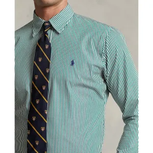 Polo Ralph Lauren - Custom Fit Stretch Poplin Shirt - Stripe - Pine & White