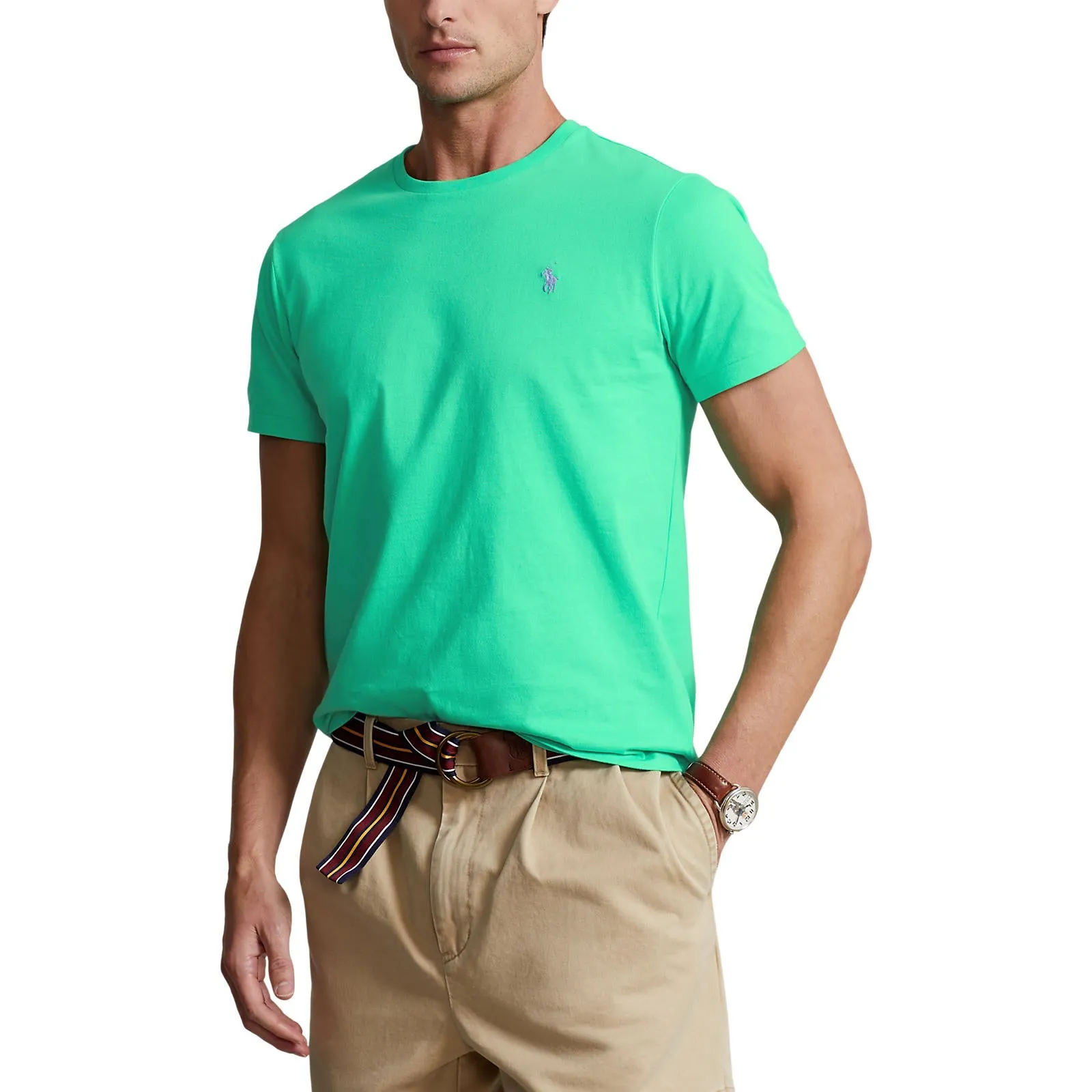 Polo Ralph Lauren - Custom Slim Fit Jersey Crewneck T-Shirt - Sunset Green