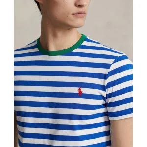 Polo Ralph Lauren - Custom Slim Fit Striped Jersey T-Shirt - Pacific Royal/White