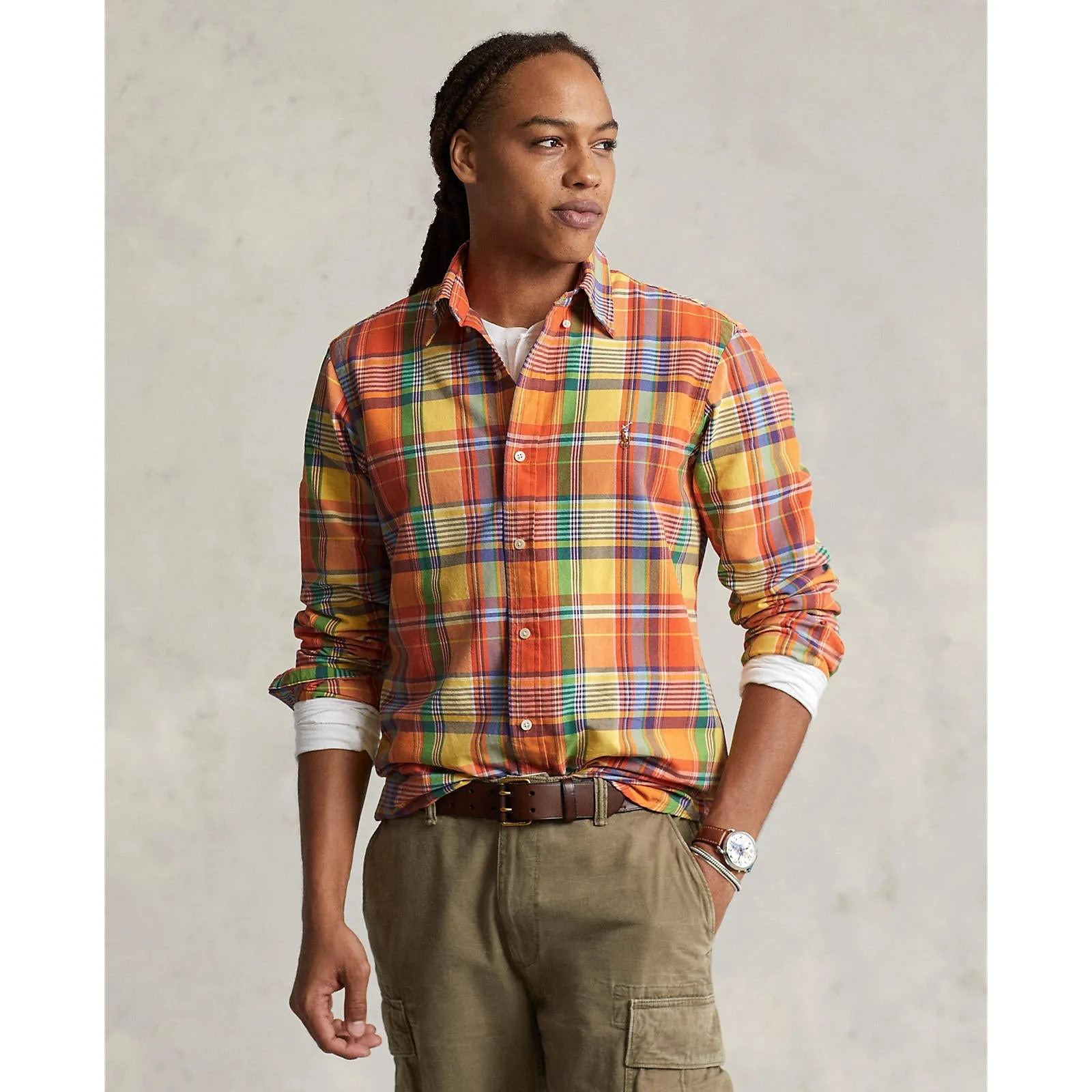 Polo Ralph Lauren - Oxford Shirt  - Orange/Yellow Multi-Coloured Check