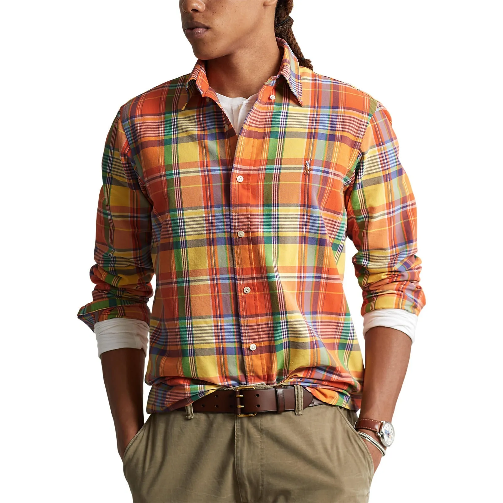 Polo Ralph Lauren - Oxford Shirt  - Orange/Yellow Multi-Coloured Check