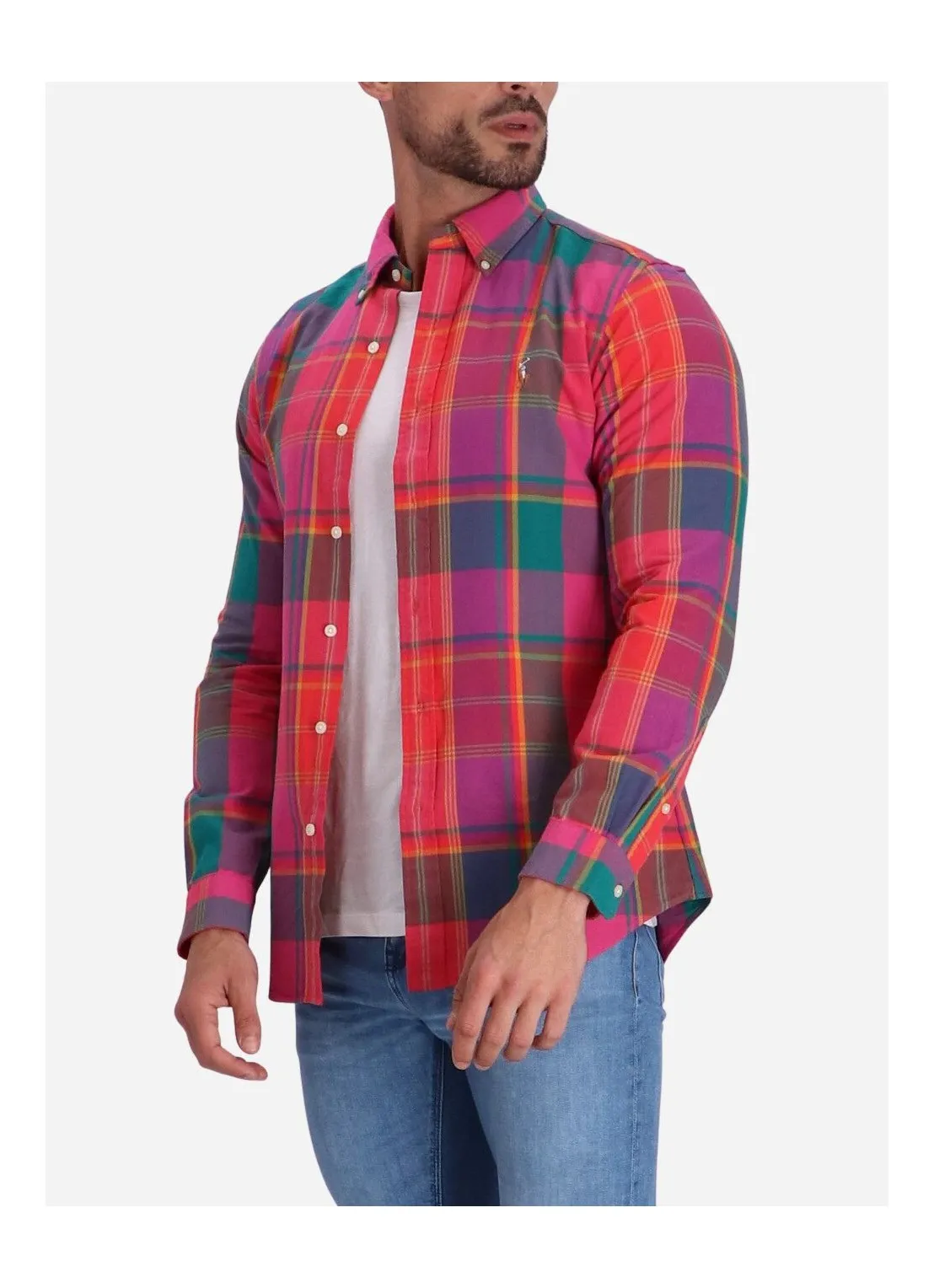 Polo Ralph Lauren - Oxford Shirt - Plaid - Pink, Orange, Multi
