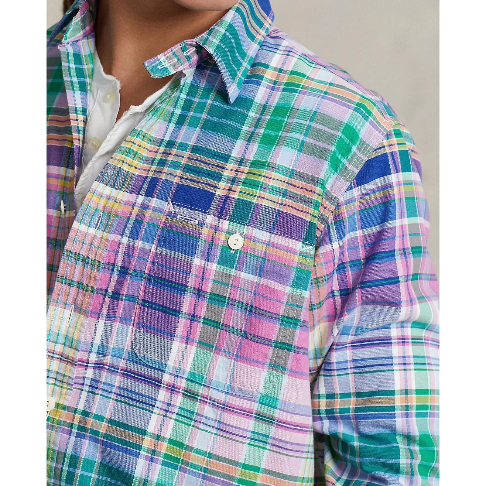 Polo Ralph Lauren - Oxford Shirt - Plaid - Pink/Green Multi