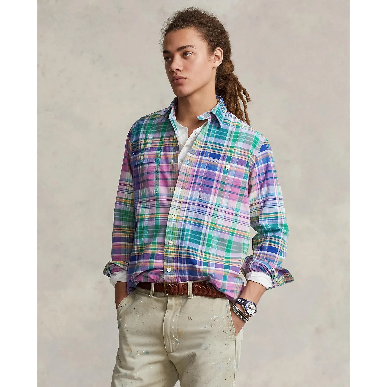 Polo Ralph Lauren - Oxford Shirt - Plaid - Pink/Green Multi