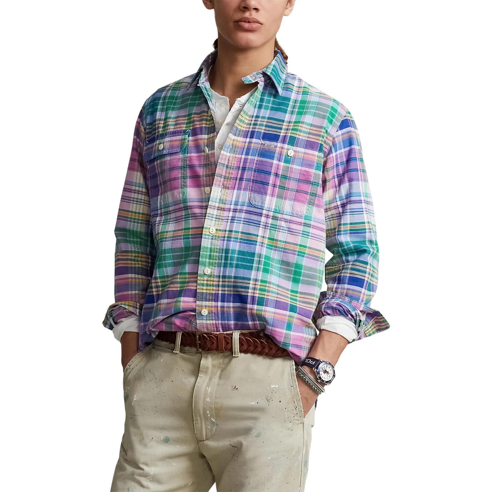 Polo Ralph Lauren - Oxford Shirt - Plaid - Pink/Green Multi