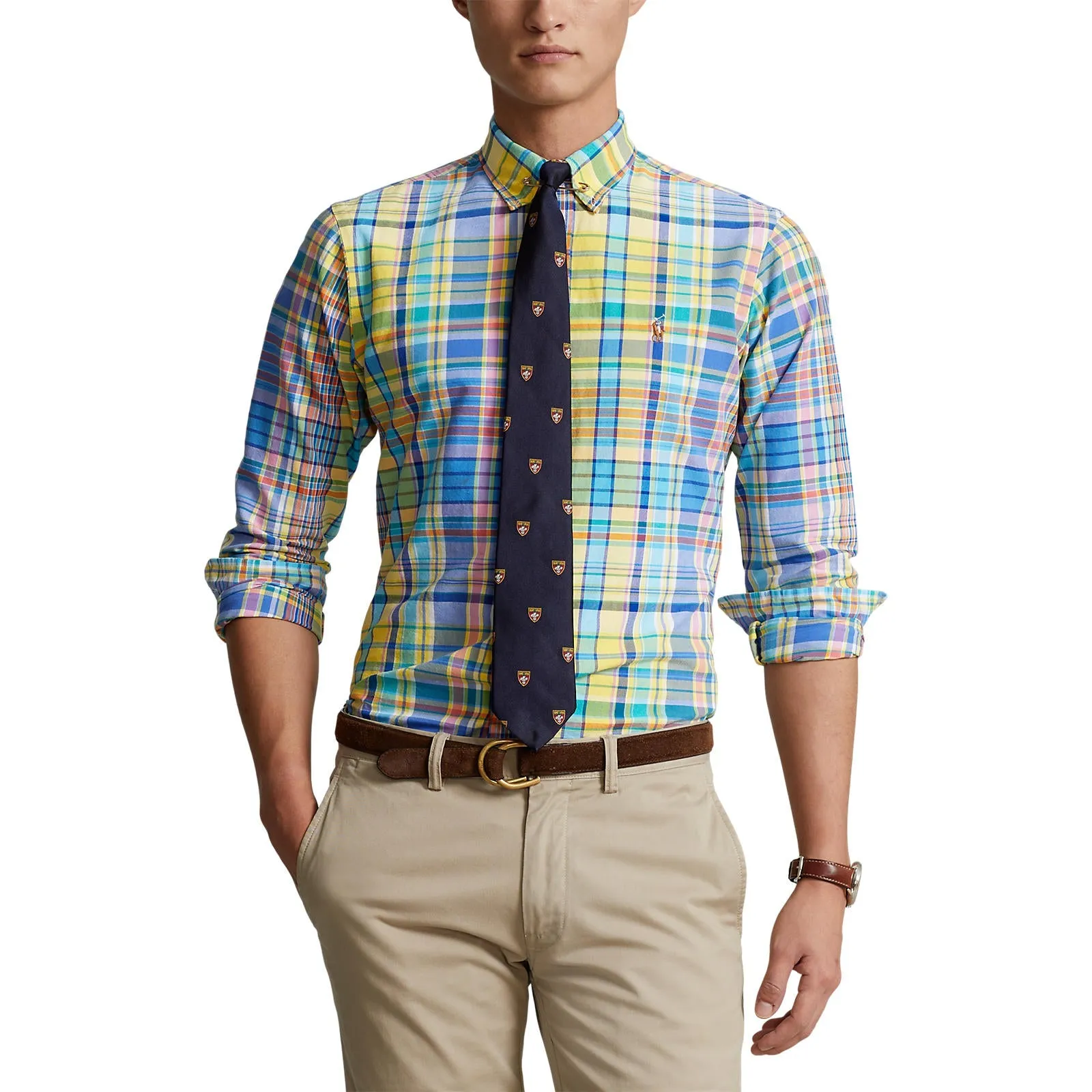 Polo Ralph Lauren - Oxford Shirt - Plaid - Yellow/Turquoise Multi