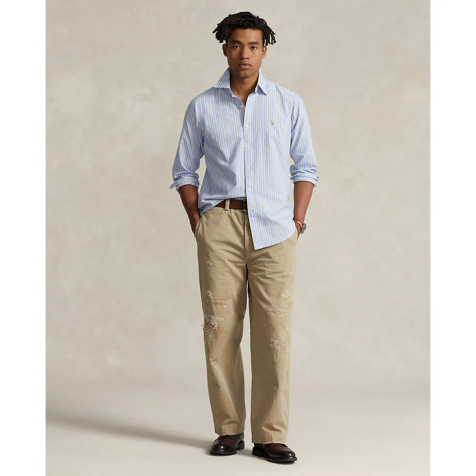Polo Ralph Lauren - Oxford Shirt - Stripe - Blue, Yellow & White