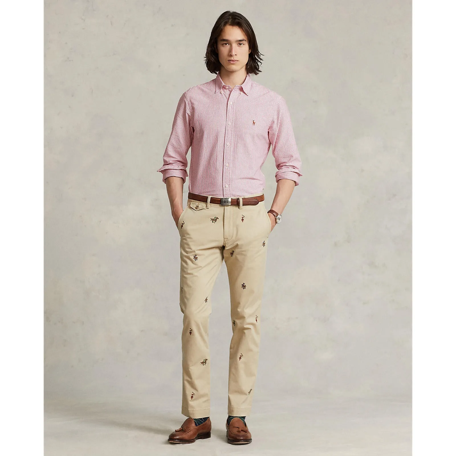 Polo Ralph Lauren - Oxford Shirt - Stripe - Burgundy / White