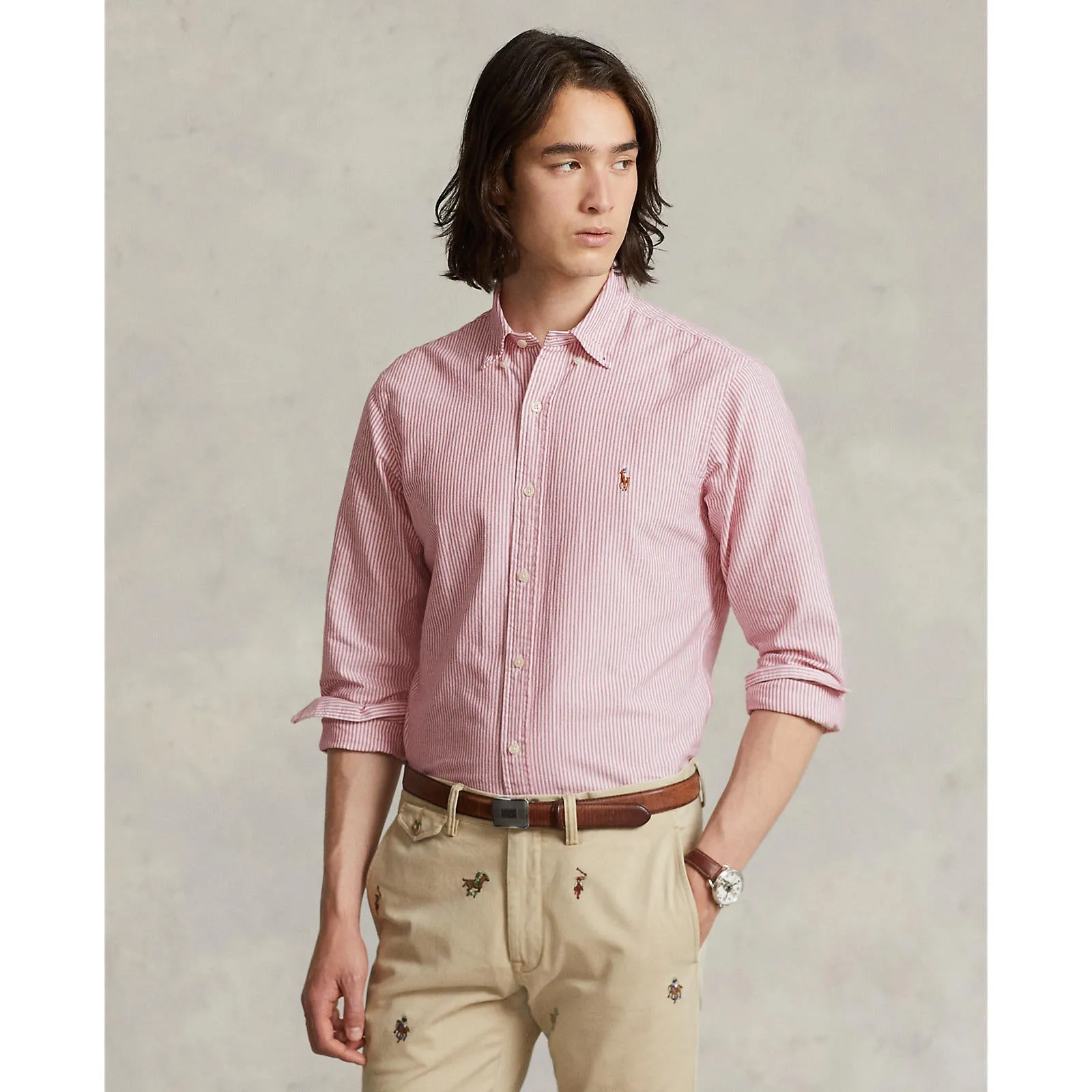 Polo Ralph Lauren - Oxford Shirt - Stripe - Burgundy / White