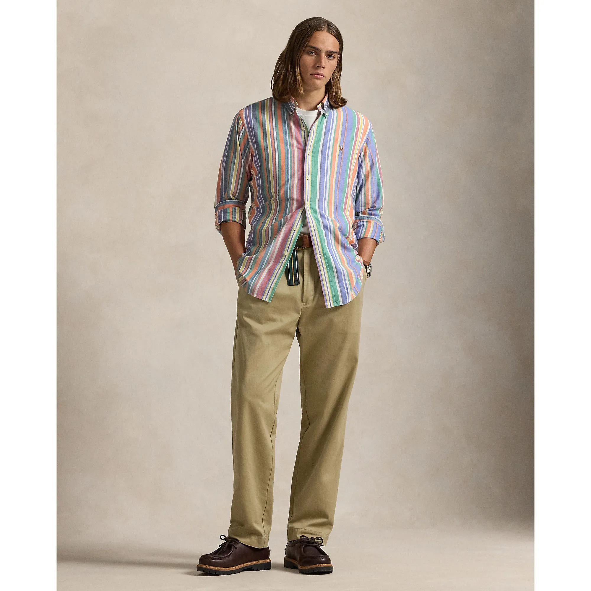 Polo Ralph Lauren - Oxford Shirt - Stripe - Orange, Green, Multi