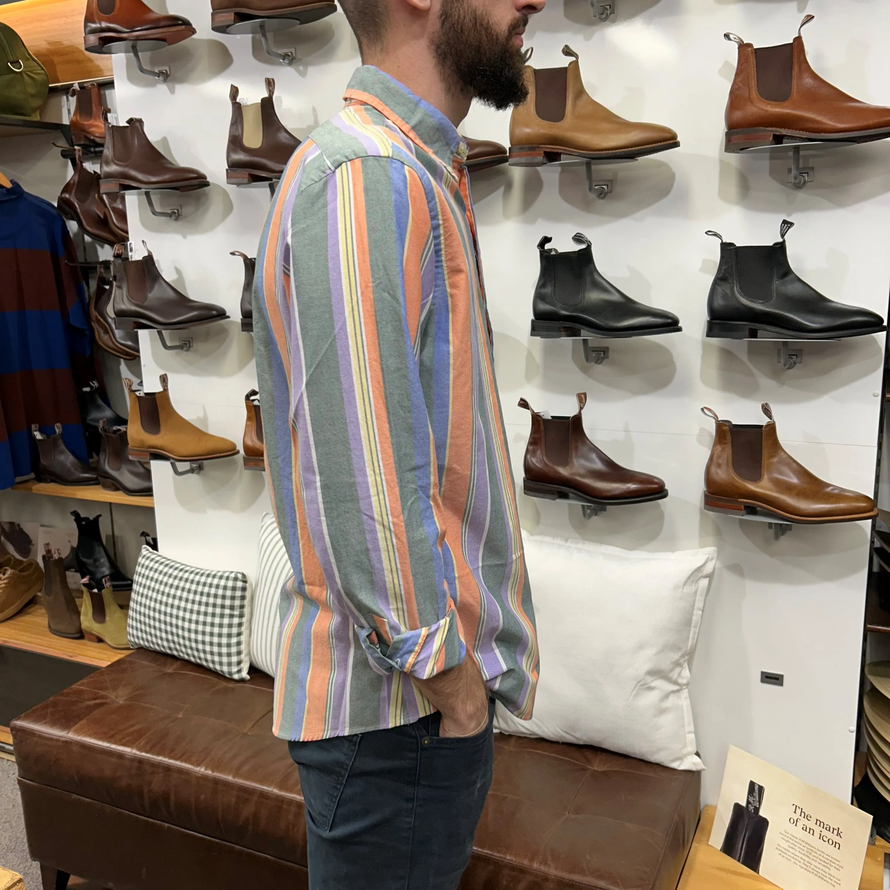 Polo Ralph Lauren - Oxford Shirt - Stripe - Orange, Green, Purple Multi