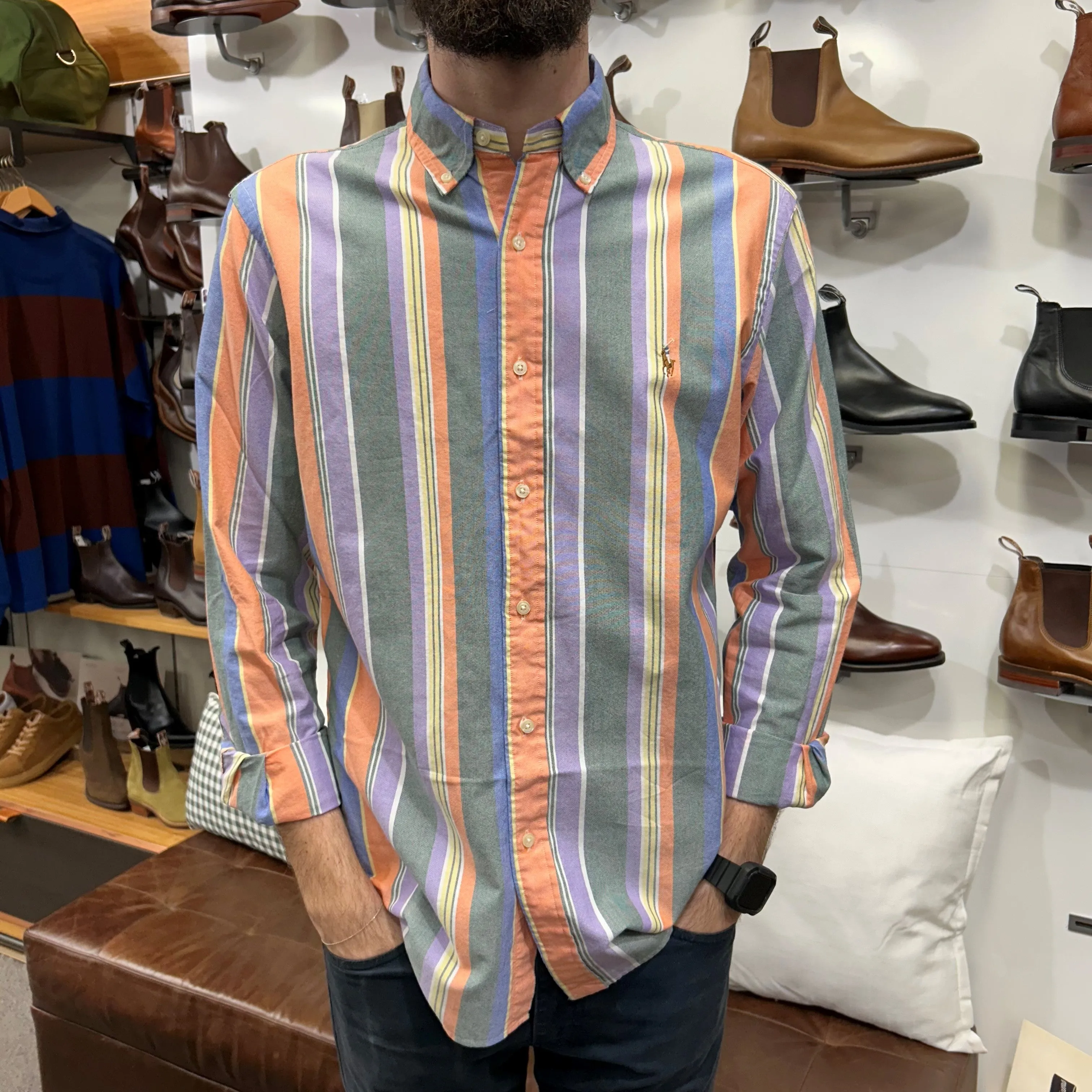 Polo Ralph Lauren - Oxford Shirt - Stripe - Orange, Green, Purple Multi