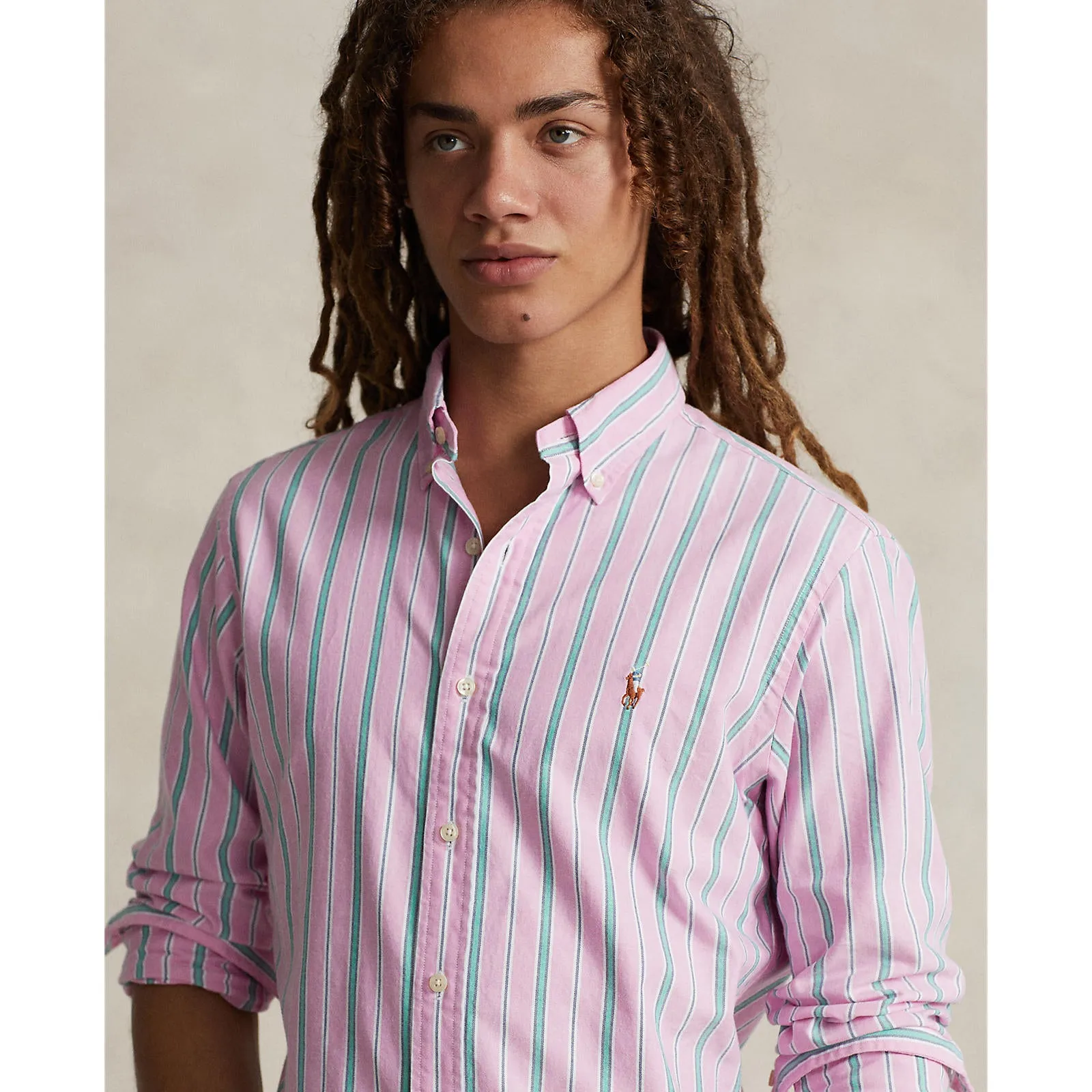 Polo Ralph Lauren - Oxford Shirt - Stripe - Pink, Green & White