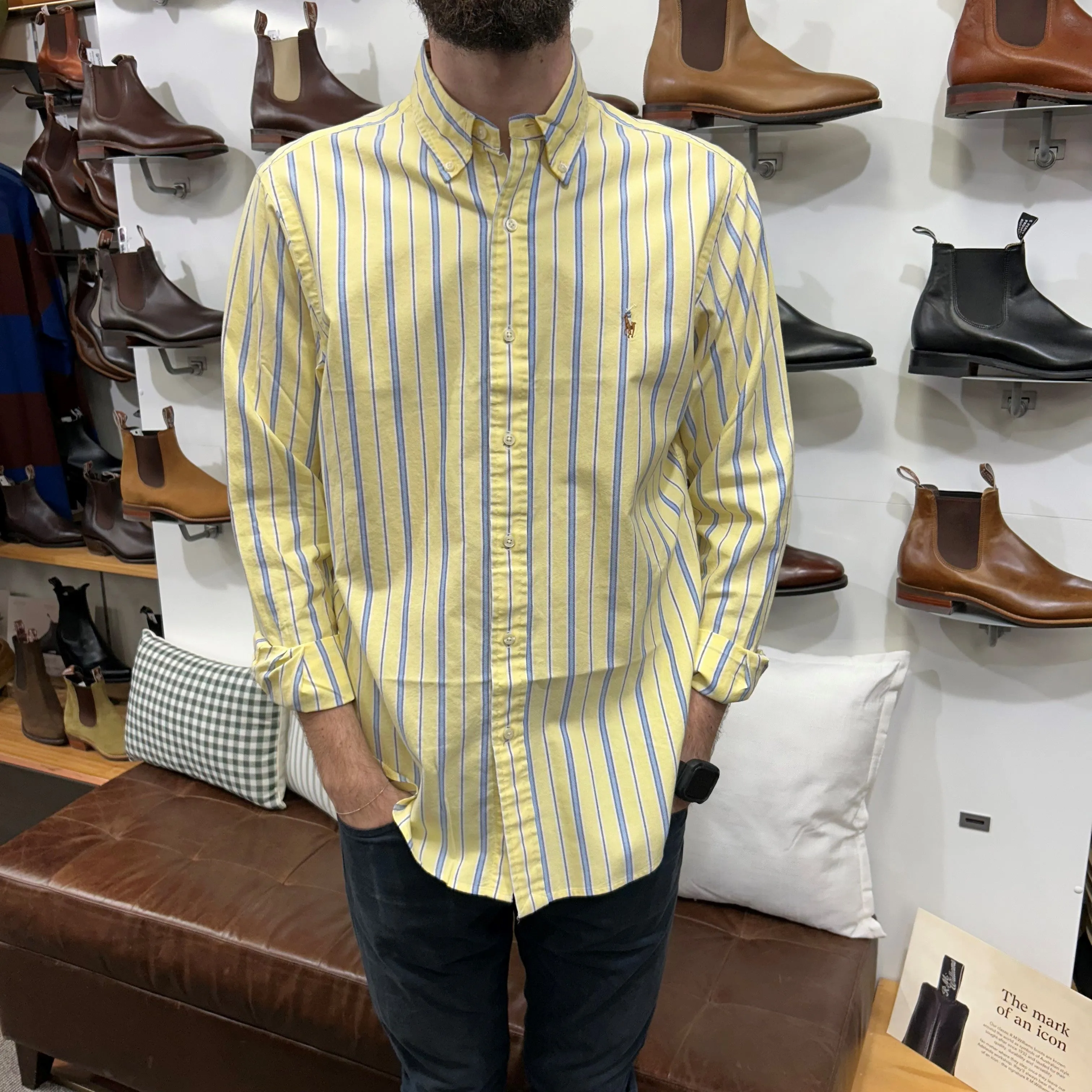 Polo Ralph Lauren - Oxford Shirt -  Stripe - Yellow, Blue, White
