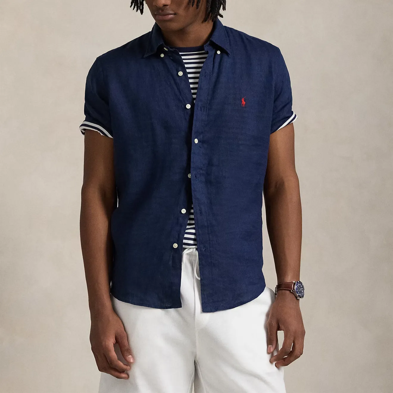 Polo Ralph Lauren Short Sleeve Sport Shirt Custom Newport Navy