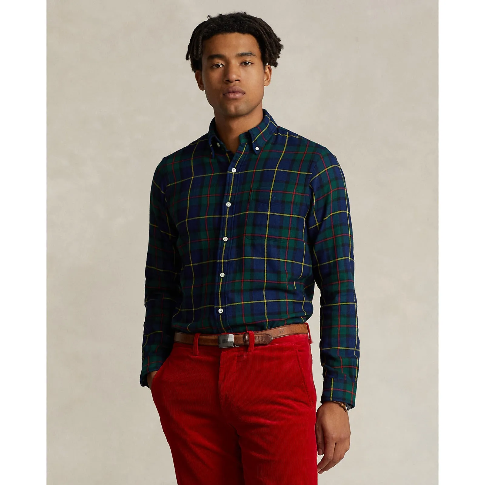 Polo Ralph Lauren - Soft Cotton Twill Shirt - Plaid Check - Green/Navy
