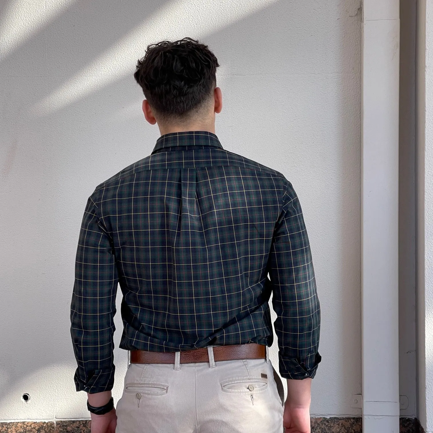 Poplin Stretch Shirt - Plaid - Green