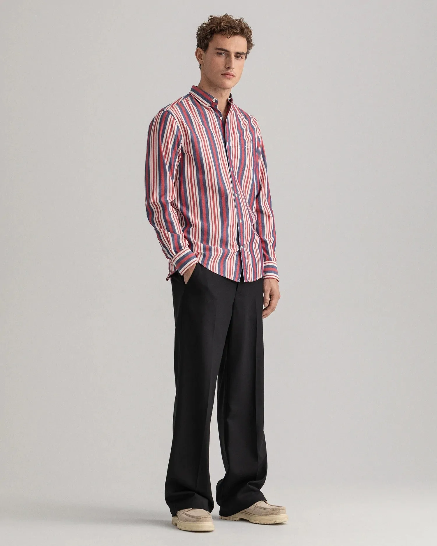 Poplin Stripe Shirt - Green | Red