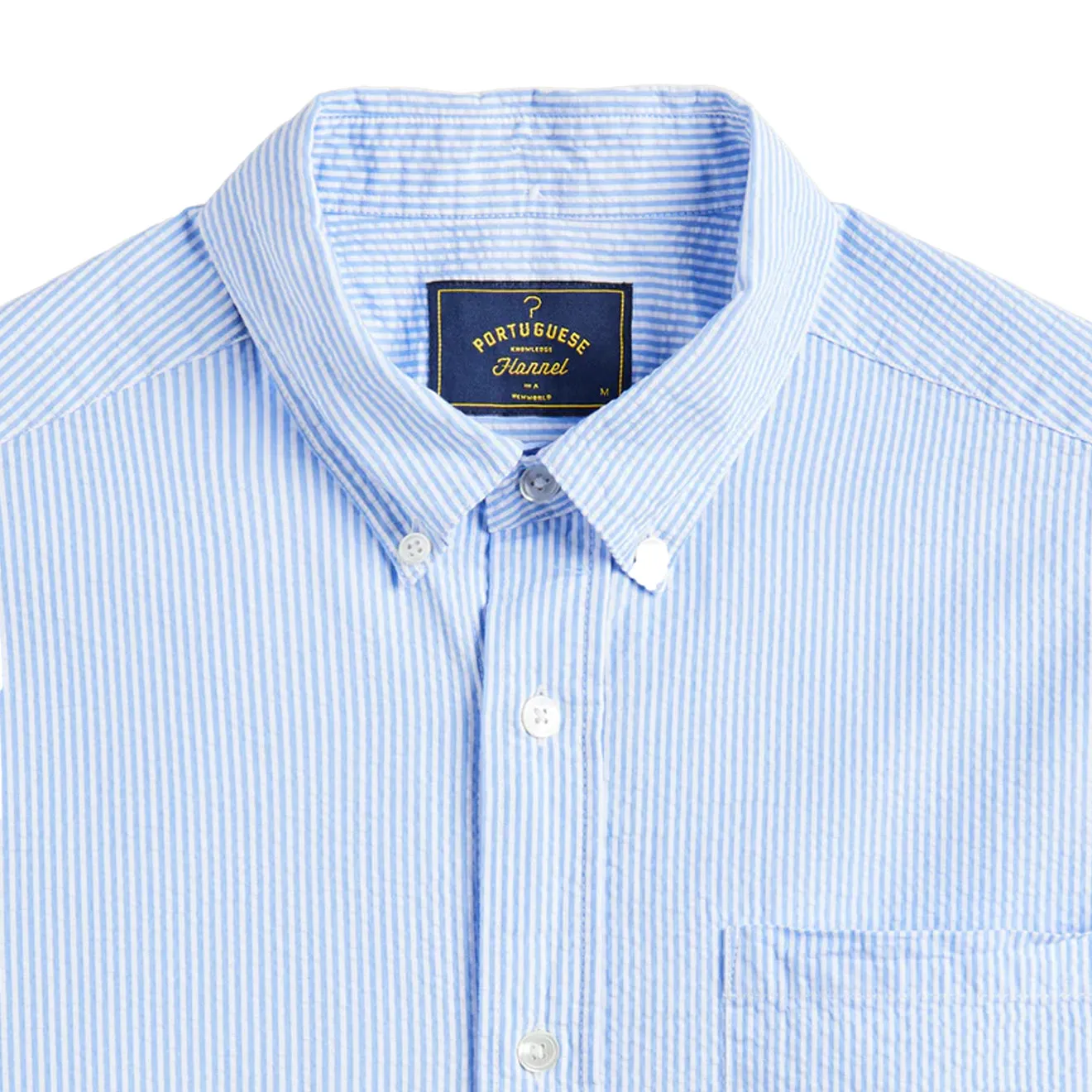 Portuguese Flannel Atlantico Stripe L/S Shirt Blue