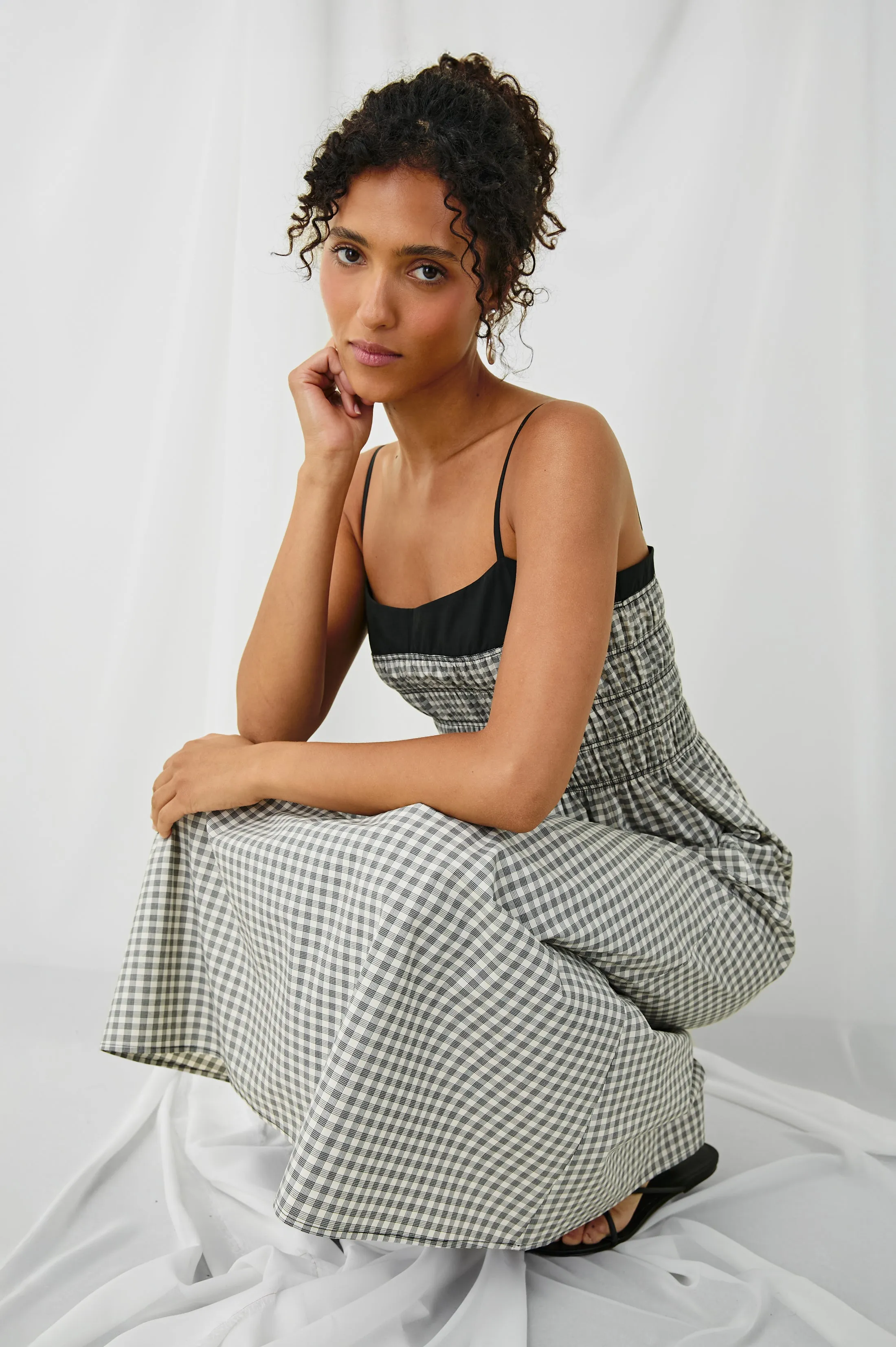 PRIMROSE DRESS - IVORY JET GINGHAM Rails