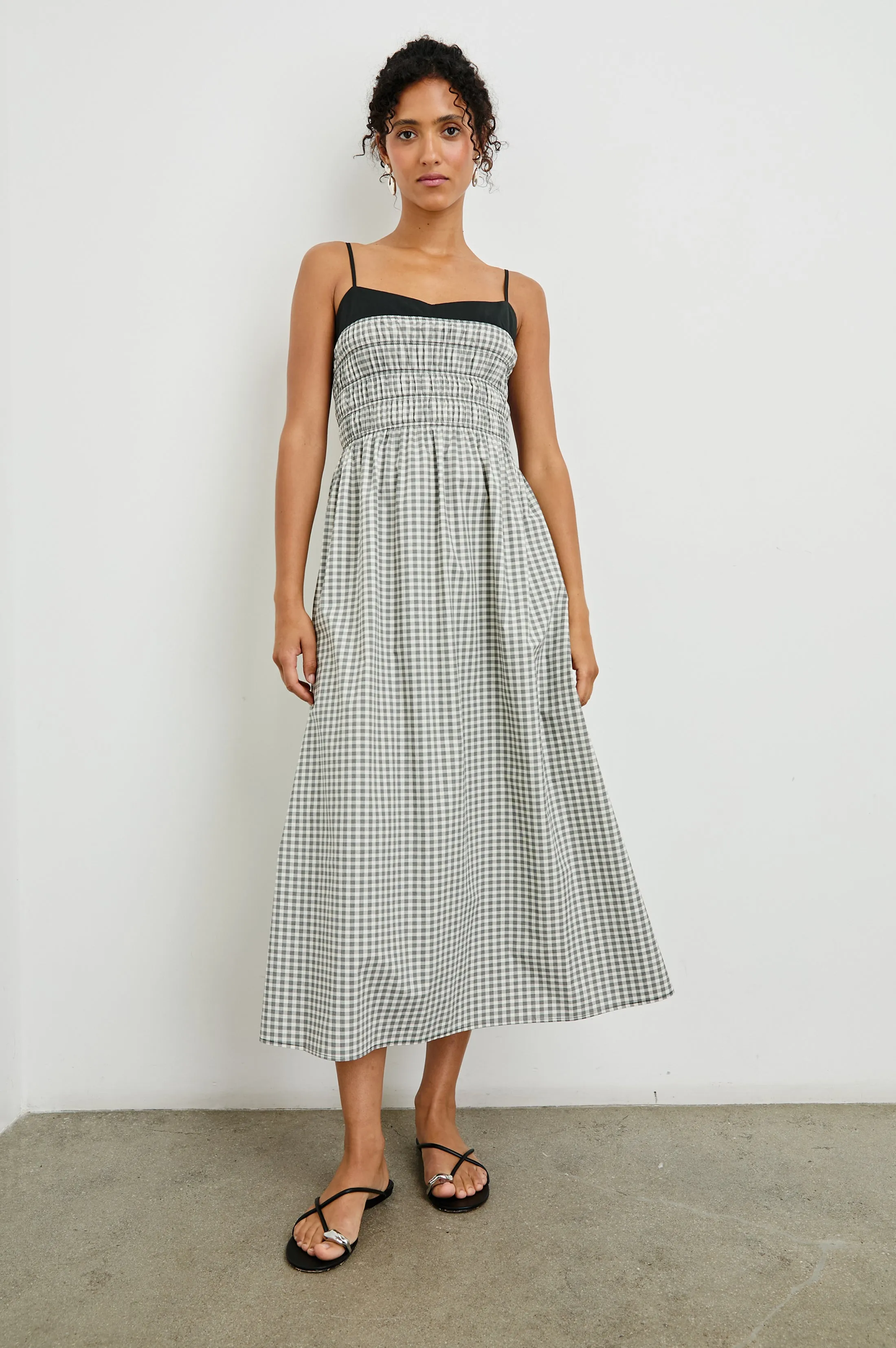 PRIMROSE DRESS - IVORY JET GINGHAM Rails