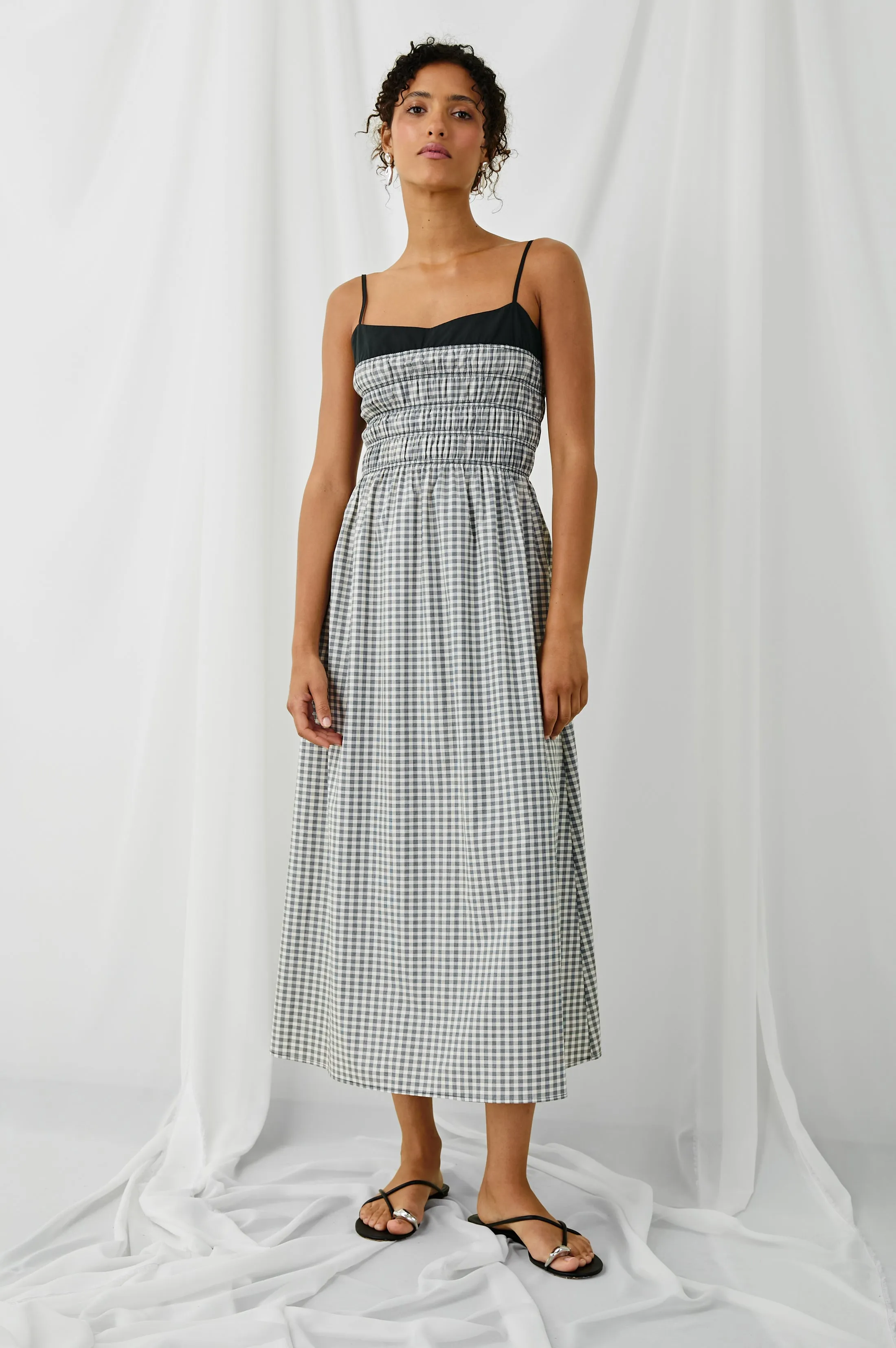 PRIMROSE DRESS - IVORY JET GINGHAM Rails