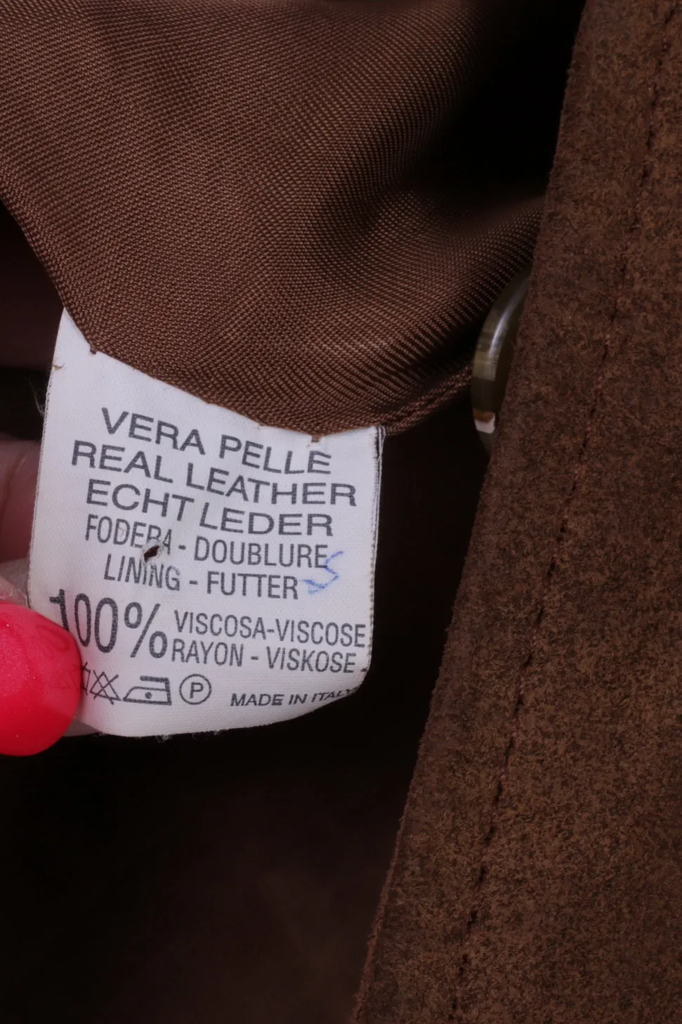 Privilegi Womens 48 XL Jacket Brown Vintage Leather Suede Designed in Italy Jacket
