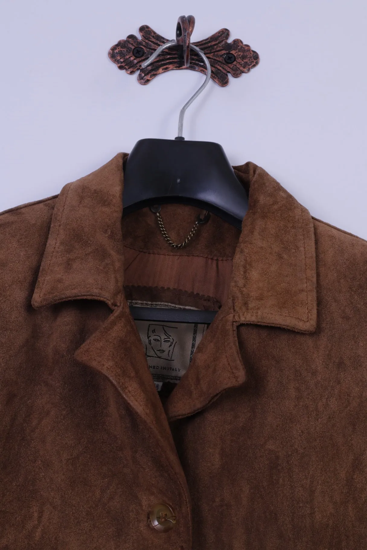 Privilegi Womens 48 XL Jacket Brown Vintage Leather Suede Designed in Italy Jacket