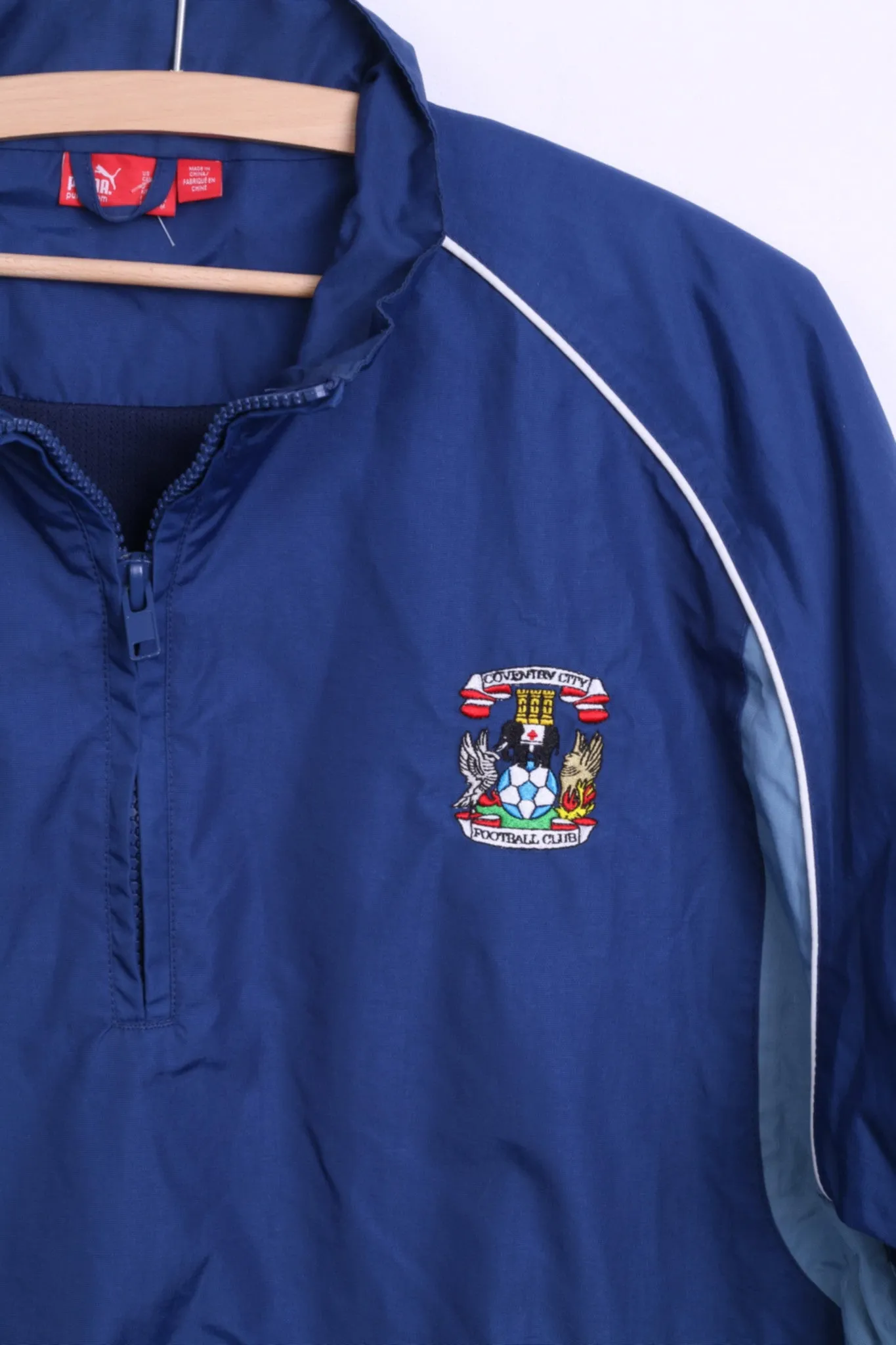 Puma Coventry City F.C. Mens M Nylon Jacket Zip Neck Navy Football