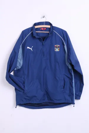 Puma Coventry City F.C. Mens M Nylon Jacket Zip Neck Navy Football