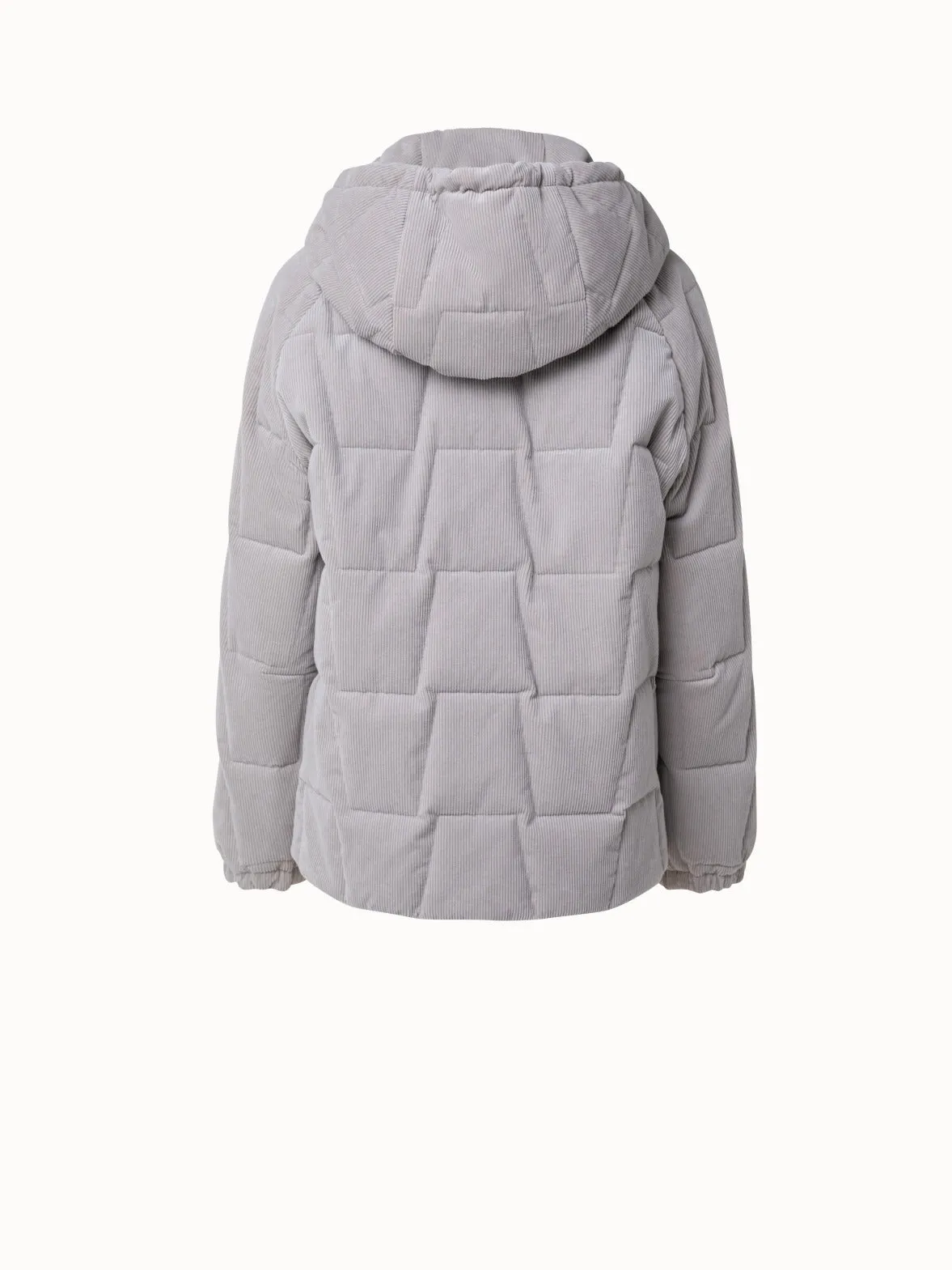 Quilted Cotton Cashmere Cord Trapezoid Jacket Akris