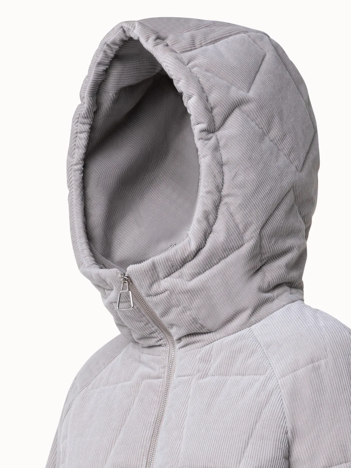 Quilted Cotton Cashmere Cord Trapezoid Jacket Akris