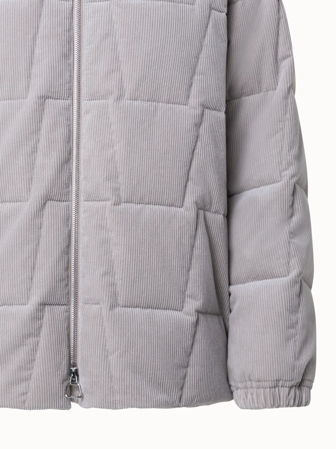 Quilted Cotton Cashmere Cord Trapezoid Jacket Akris