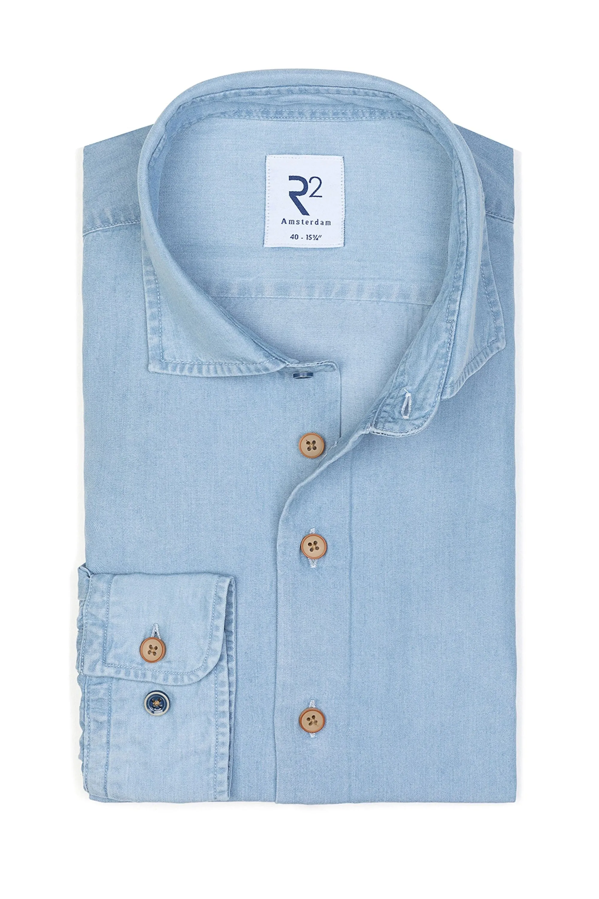 R2 Casual Soft Collar Shirt Light Denim