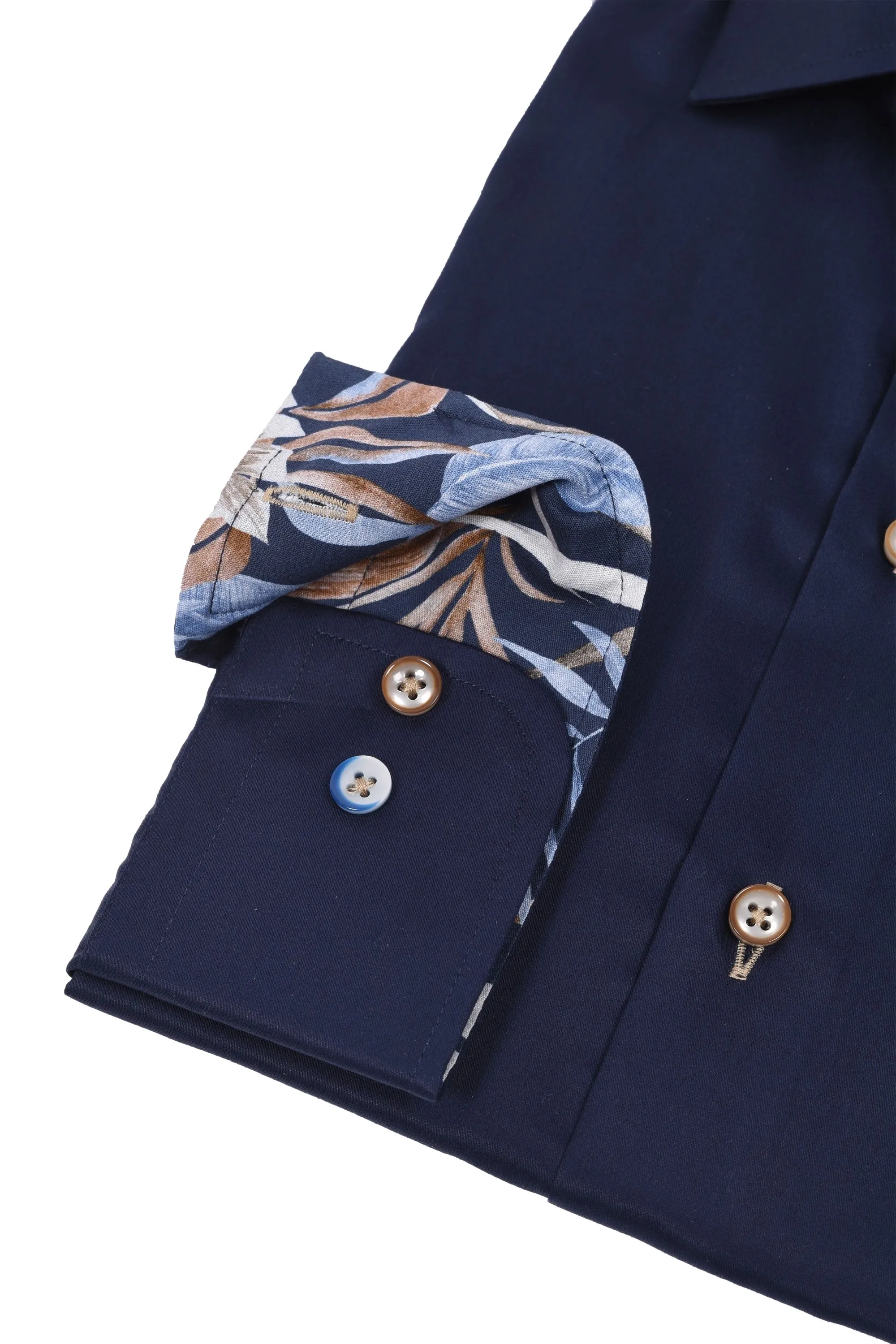 R2 Cut Away Long Sleeved Shirt Navy