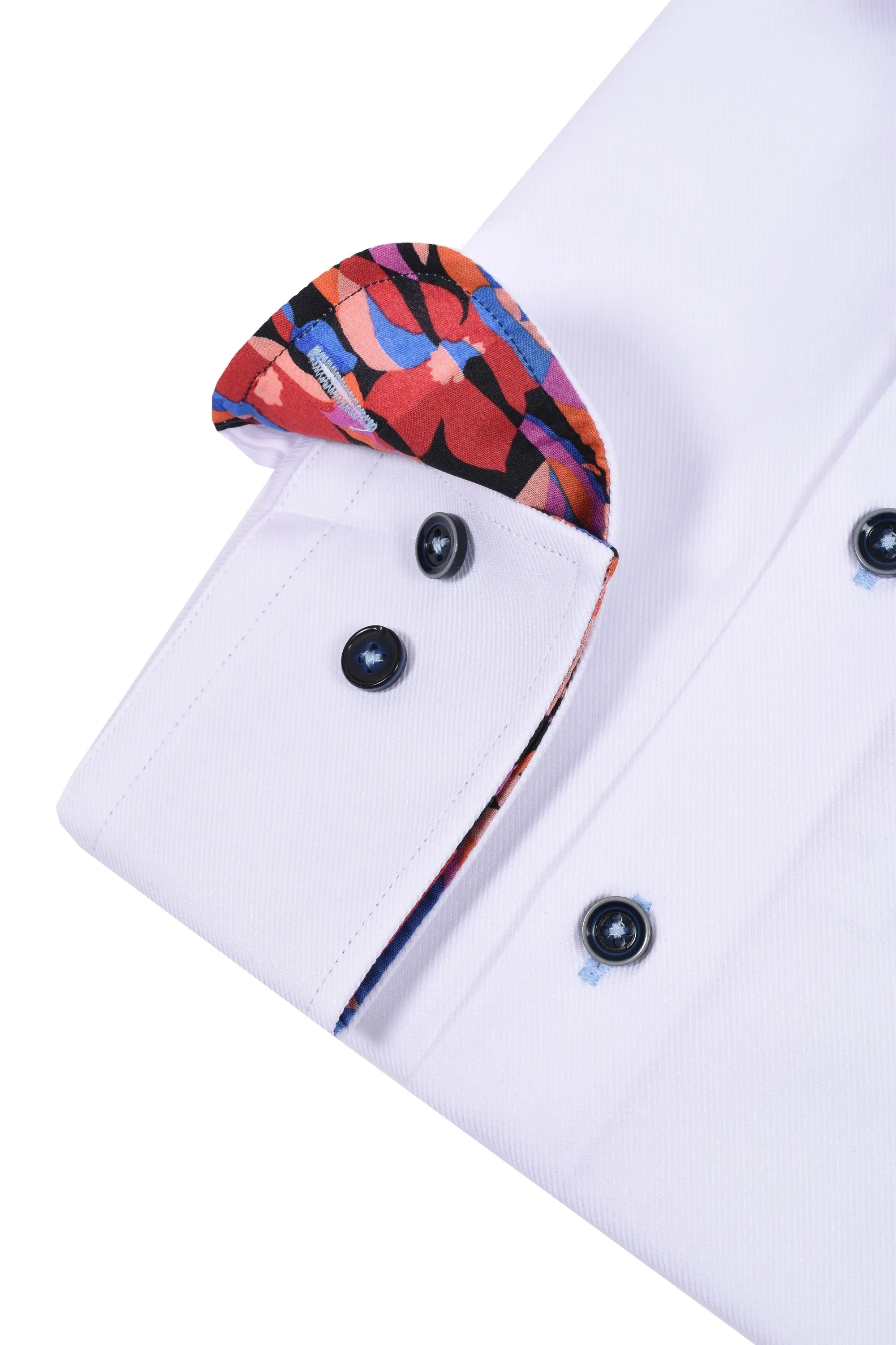 R2 Twill Pattern Shirt White
