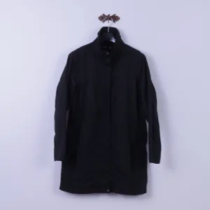 Race Marine Womens 40 M Rain Jacket Black Nylon Full Zipper Waterproof Coat