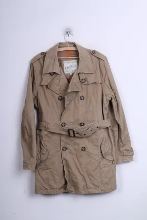 Racing Green Womens M Coat Double Breasted Beige Padded