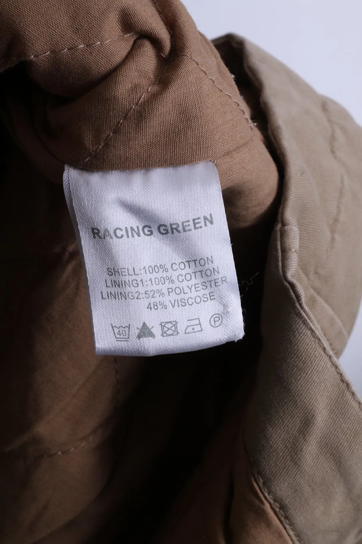 Racing Green Womens M Coat Double Breasted Beige Padded
