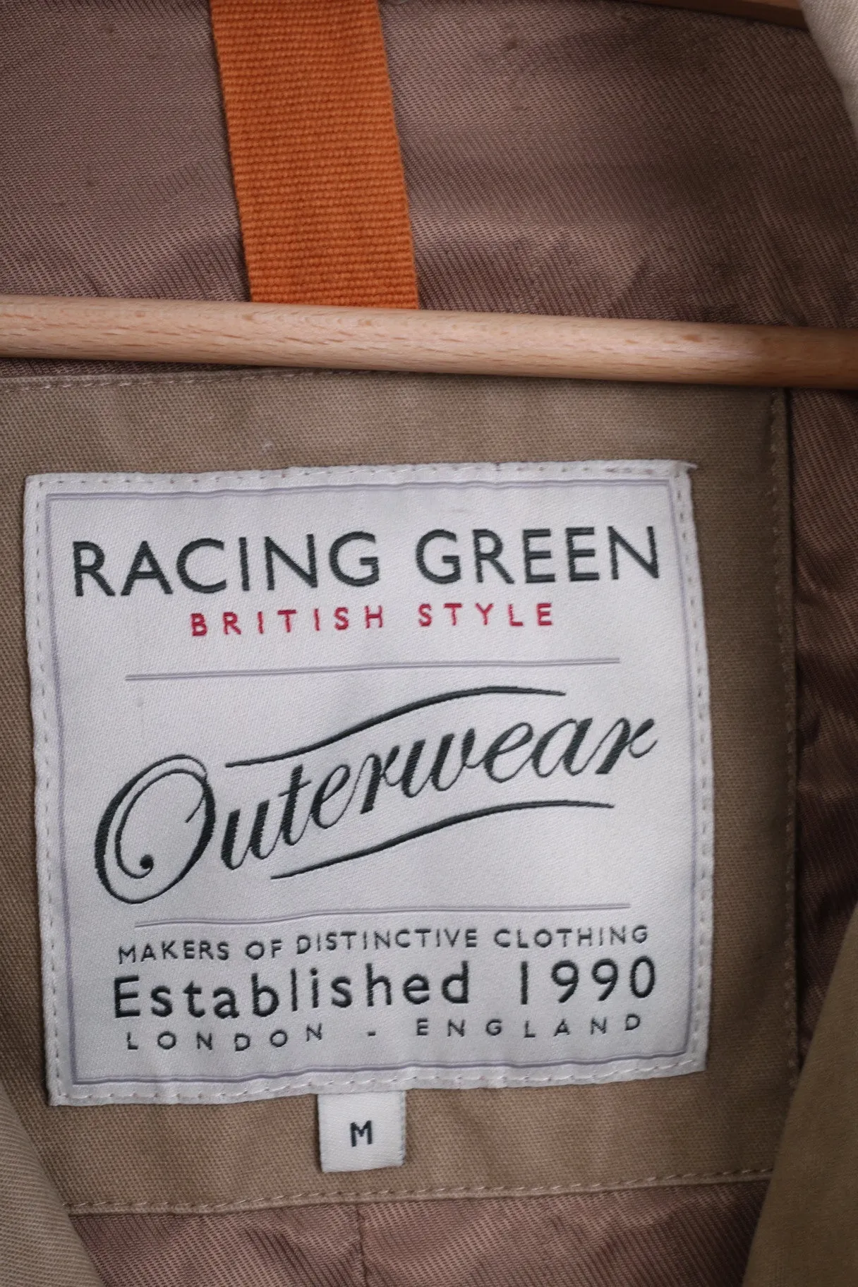Racing Green Womens M Coat Double Breasted Beige Padded
