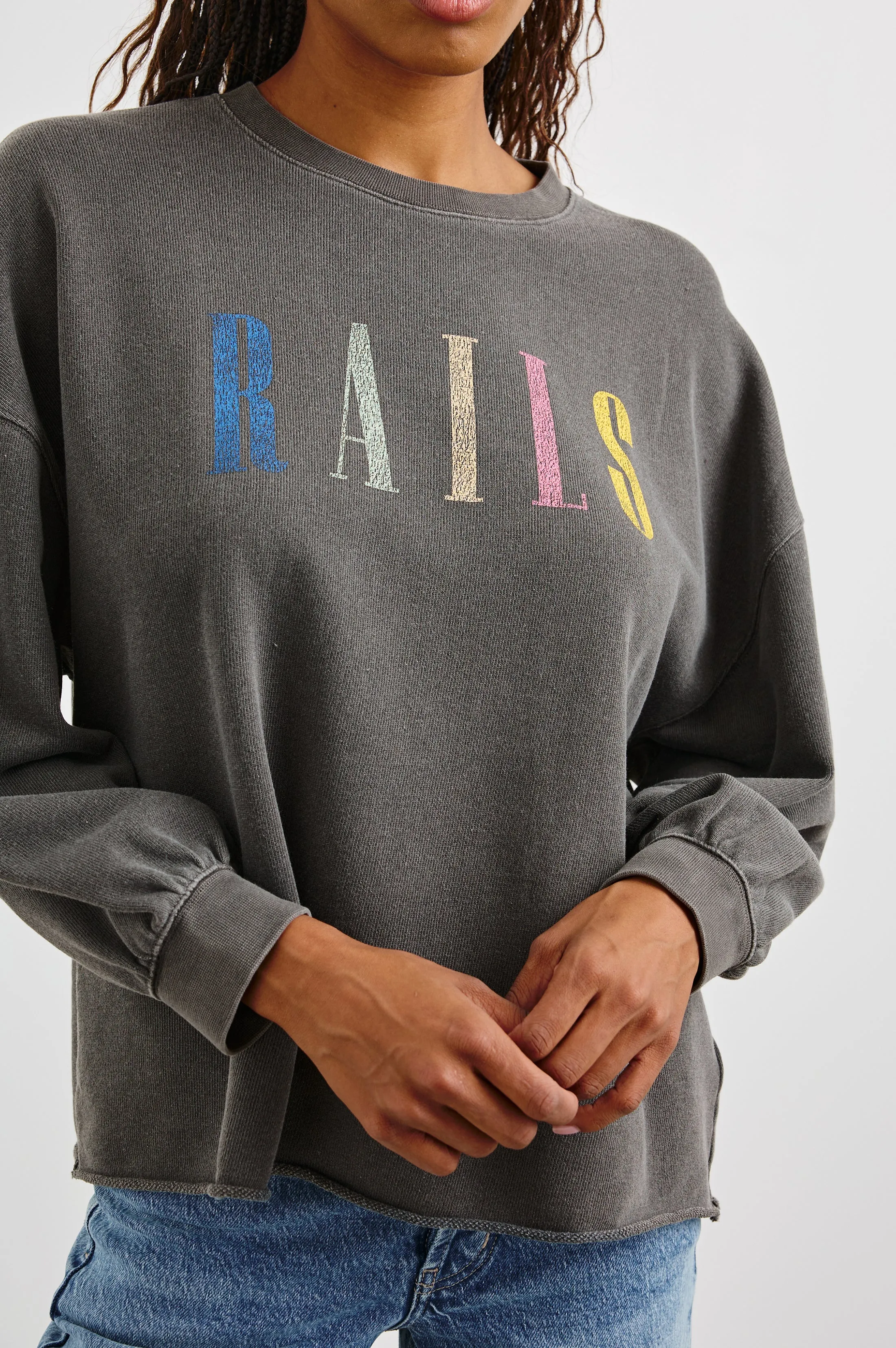 RAILS SIGNATURE SWEATSHIRT - VINTAGE BLACK Rails