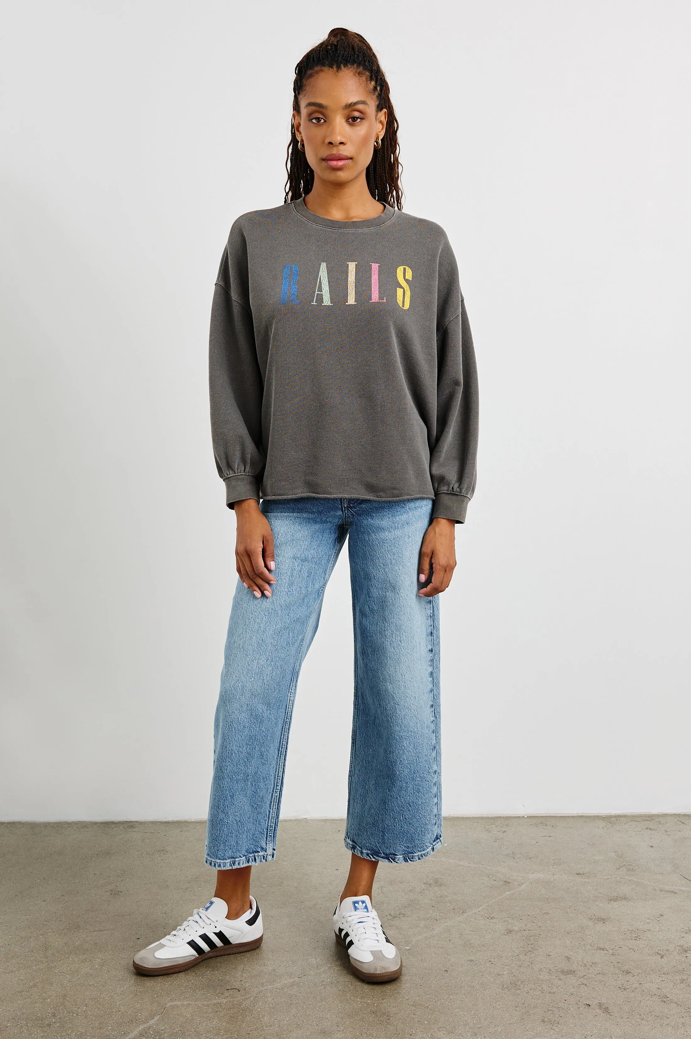 RAILS SIGNATURE SWEATSHIRT - VINTAGE BLACK Rails