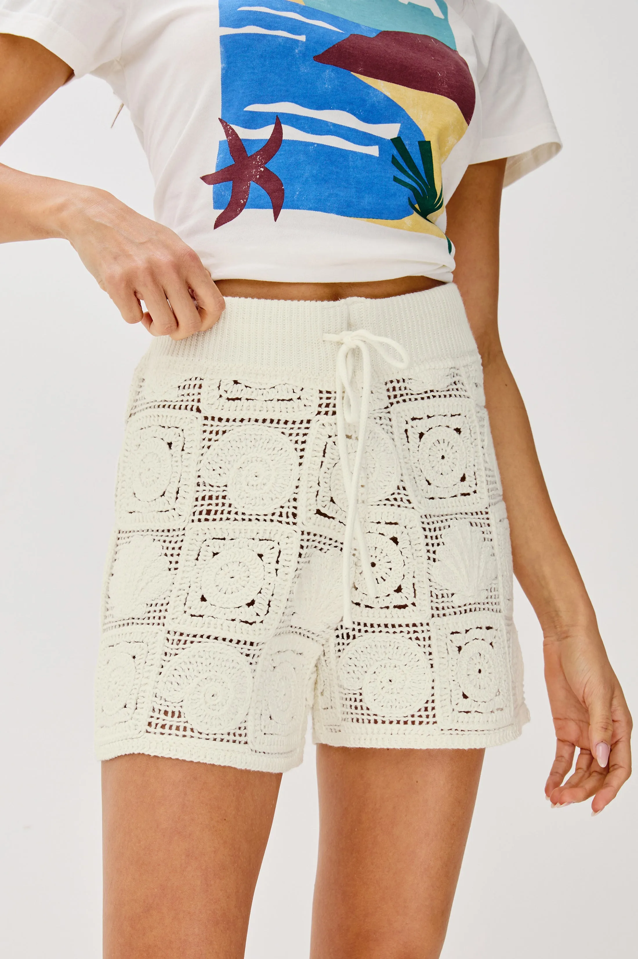 RAILS X LSPACE CATALINA SHORT - WHITE SEA SHELL CROCHET Rails